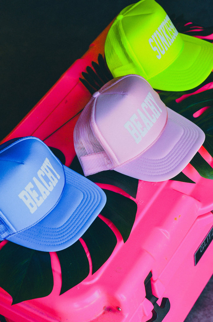 Pool Day Neon Green Trucker Hat