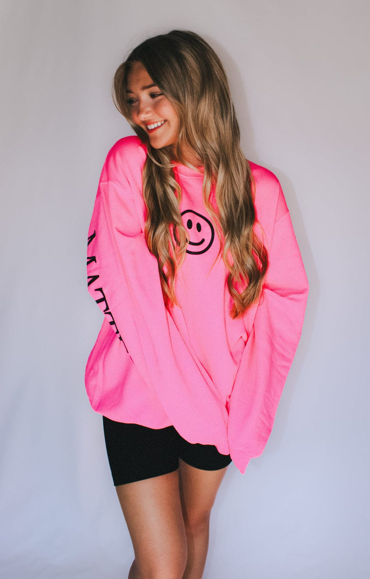 Being Kind Matters Neon Pink Sweatshirt