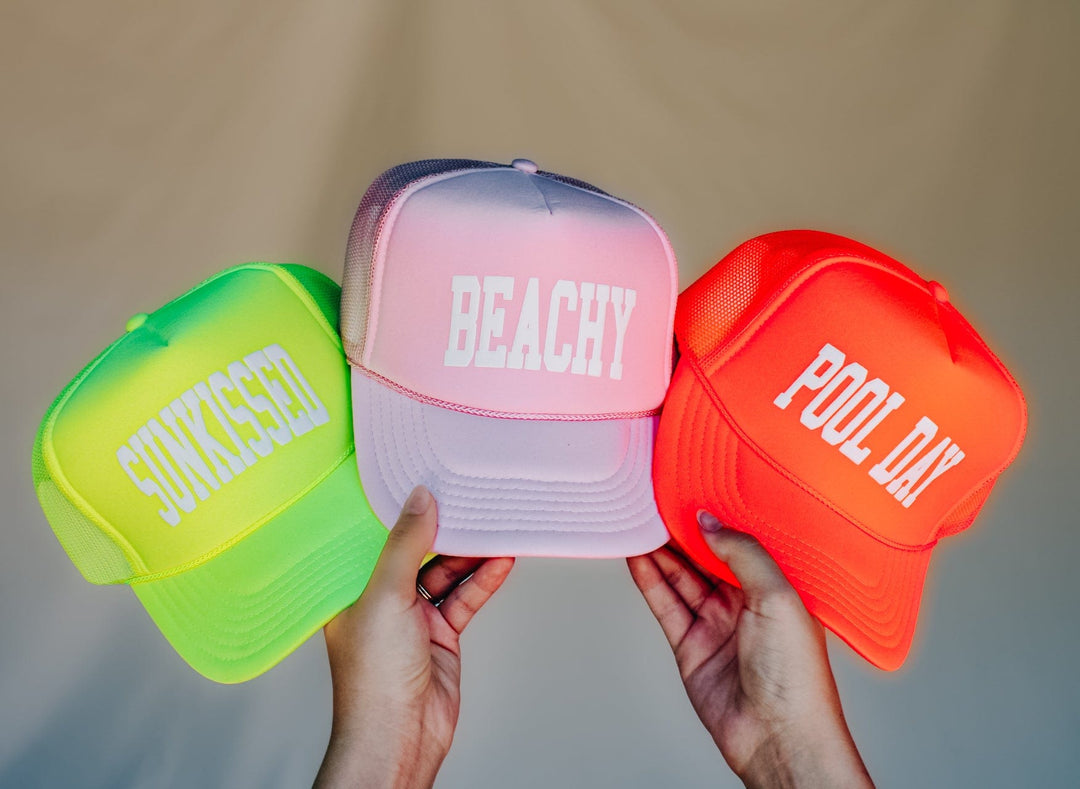 Beach Day Navy Trucker Hat