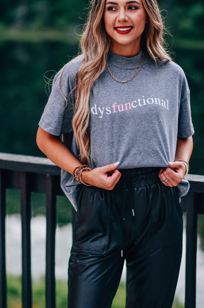 Dysfunctional Gray High Low Tee
