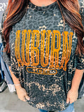 Auburn Vibes Leopard Print bleached Tee