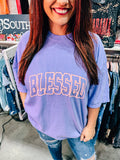 Blessed Outline Puff Violet Tee