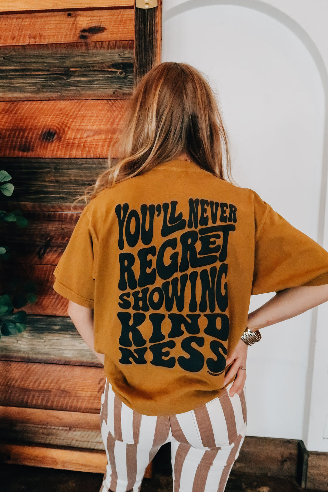 Never Regret Showing Kindness Mock Neck Tee