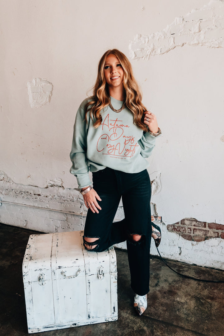 Autumn Days Sage Sweatshirt