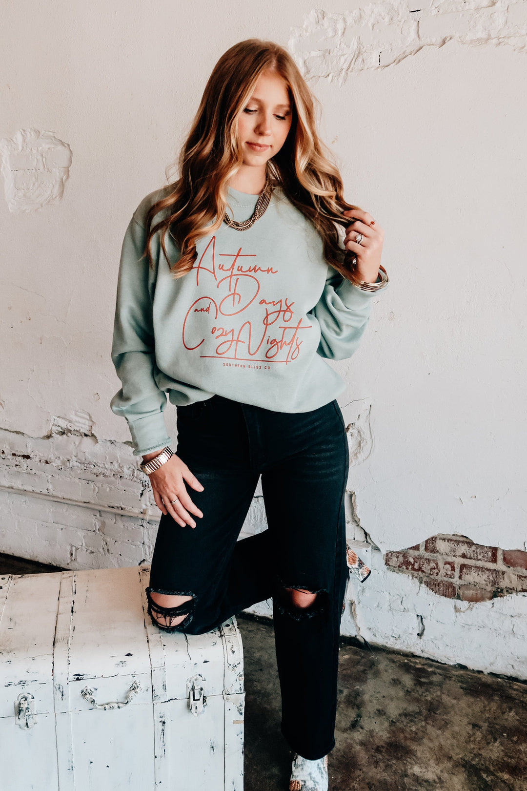 Autumn Days Sage Sweatshirt