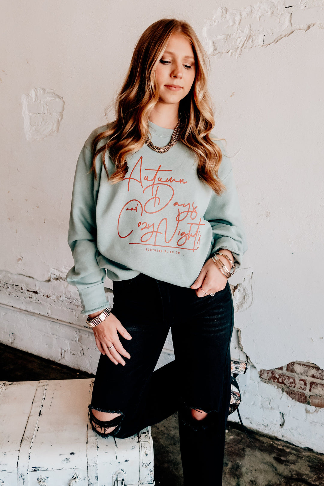 Autumn Days Sage Sweatshirt