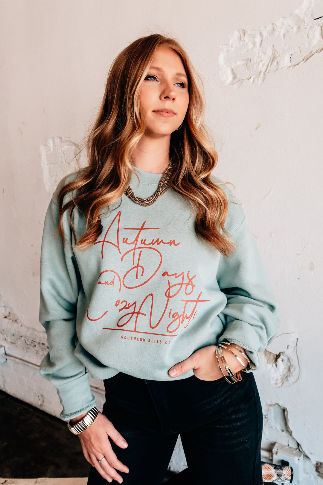 Autumn Days Sage Sweatshirt