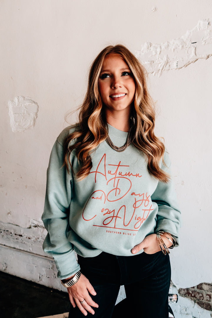 Autumn Days Sage Sweatshirt