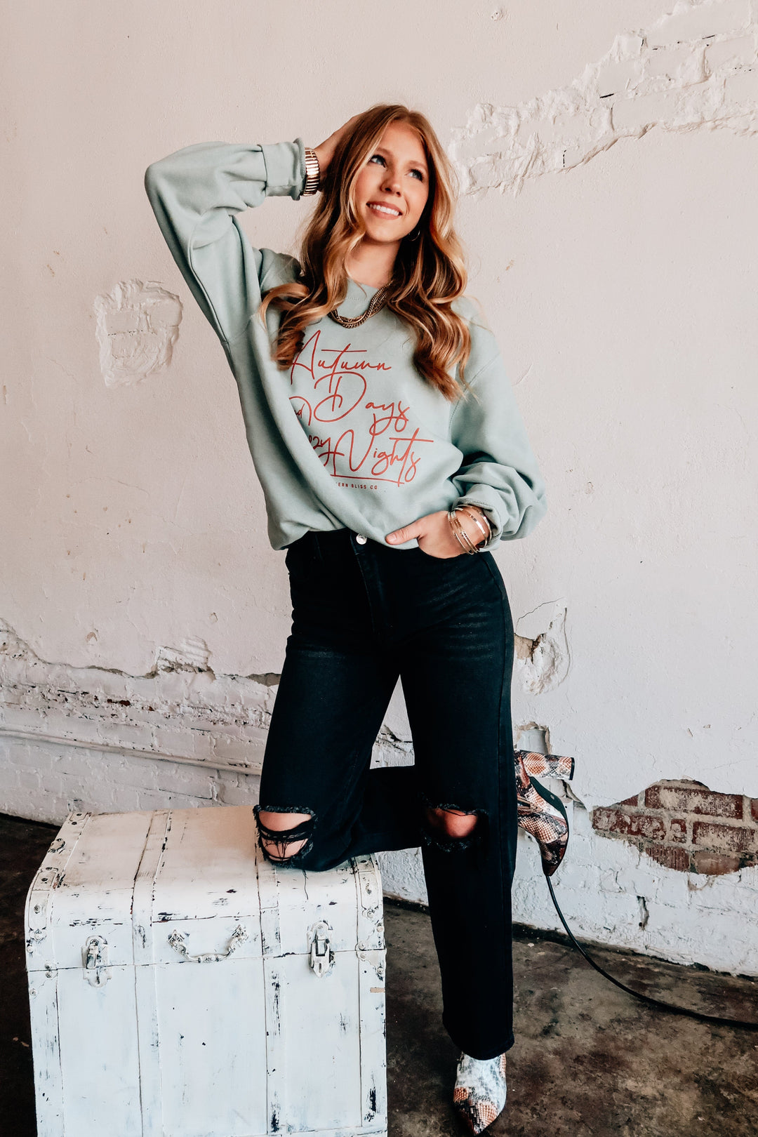 Autumn Days Sage Sweatshirt