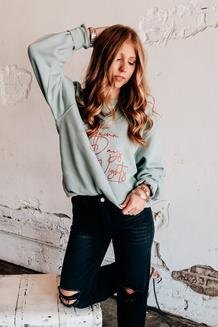 Autumn Days Sage Sweatshirt