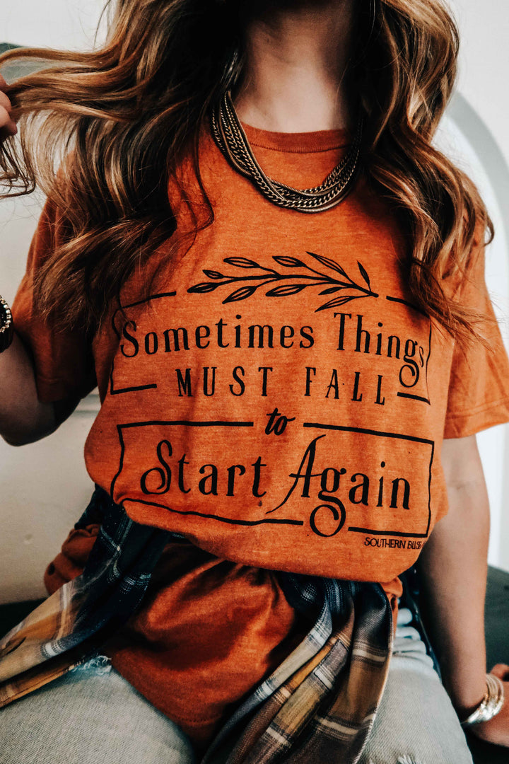 Start Again Rust Solid Tee