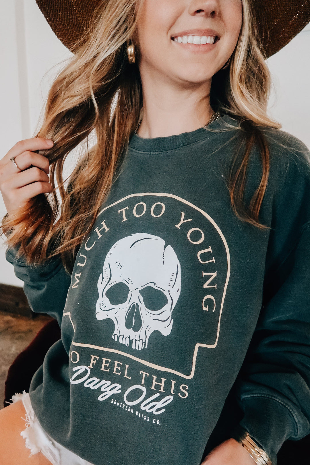 Much Too Young CC Charcoal Sweatshirt