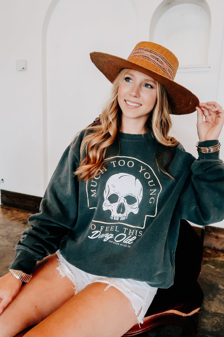 Much Too Young CC Charcoal Sweatshirt