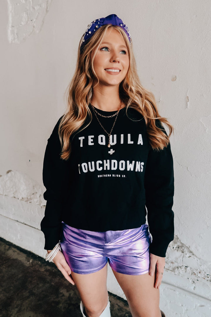 Tequila + Touchdowns Cropped Sweatshirt