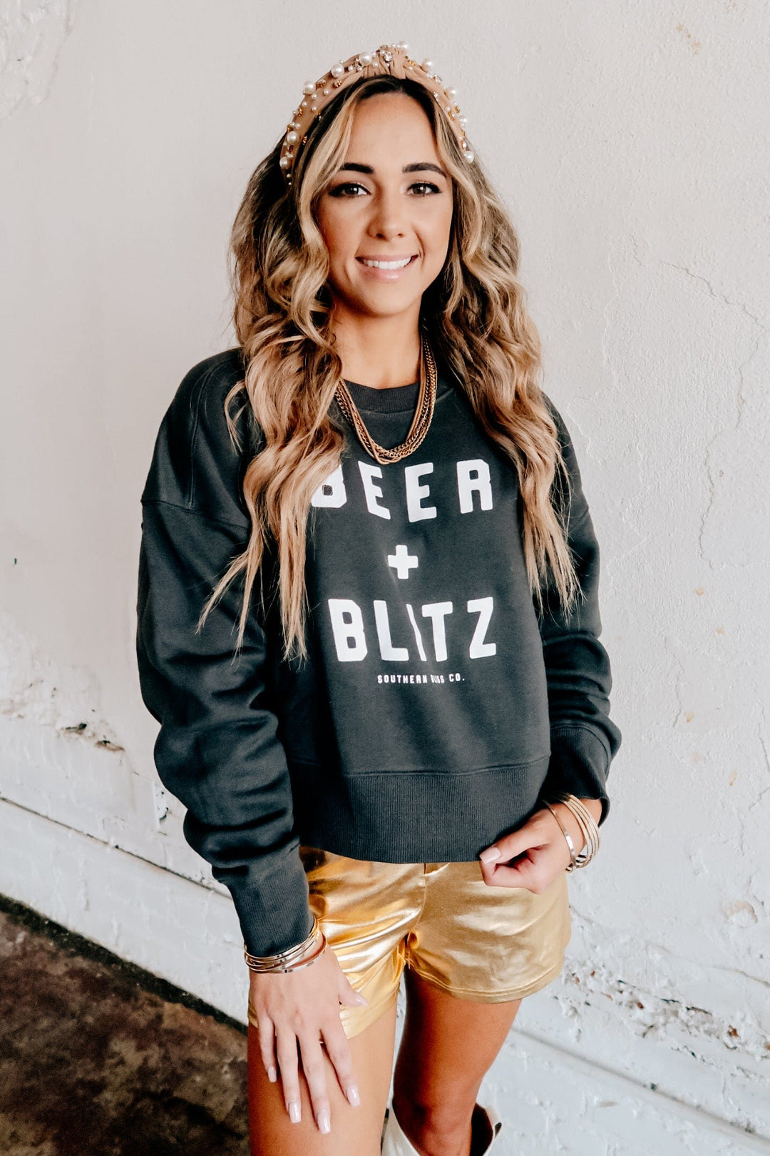 Beer and Blitz Cropped Sweatshirt