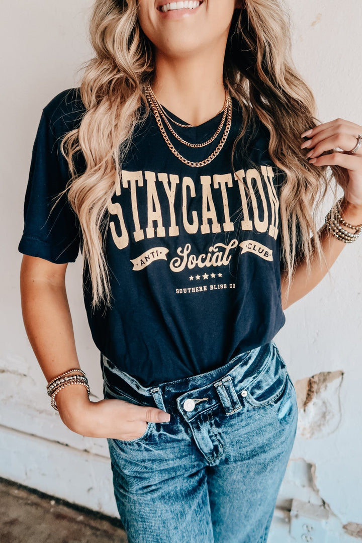 Staycation Solid V-neck