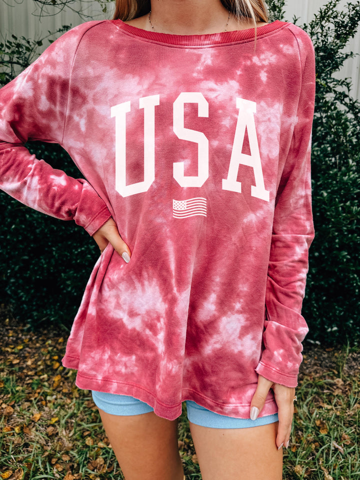 USA Crimson L/S Bomba Tee