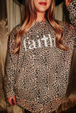 Faith Bleached Leopard Scoop Sweatshirt
