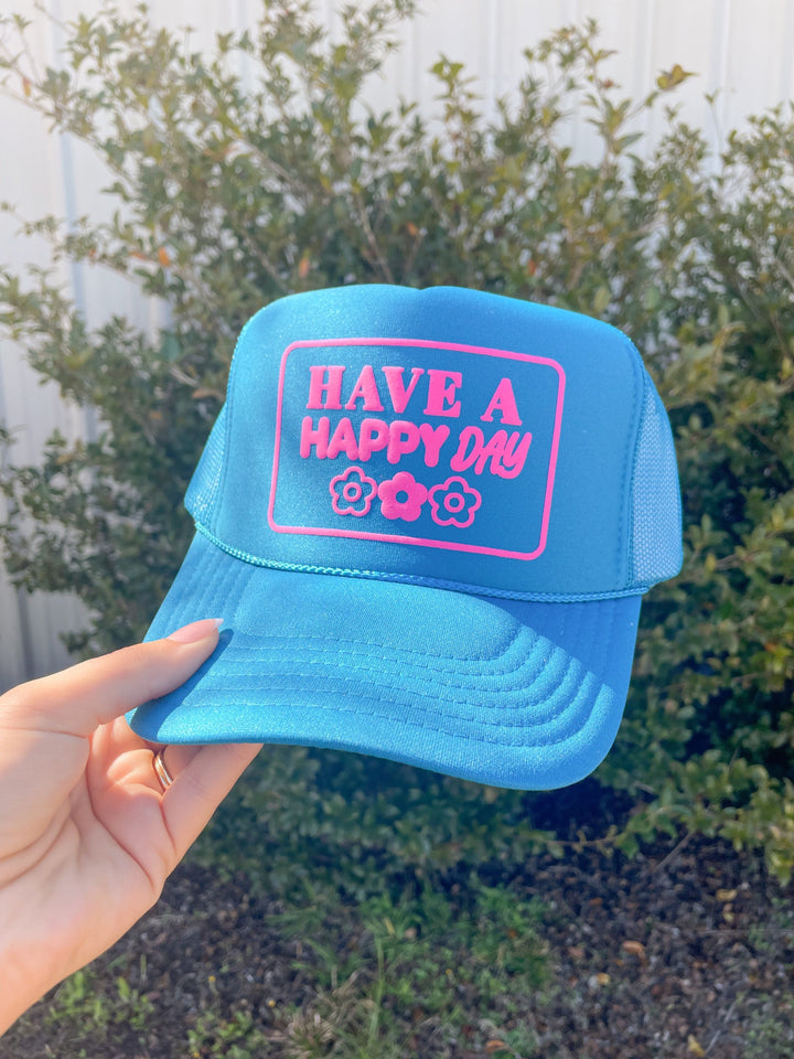 Have A Happy Day Jade Trucker Hat