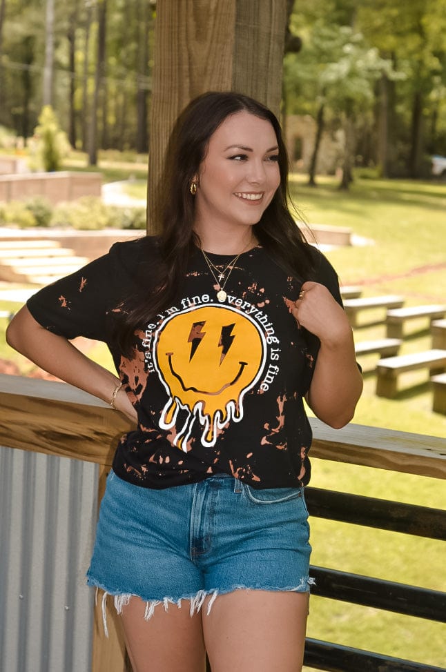 Everything is Fine Bleached Black Tee