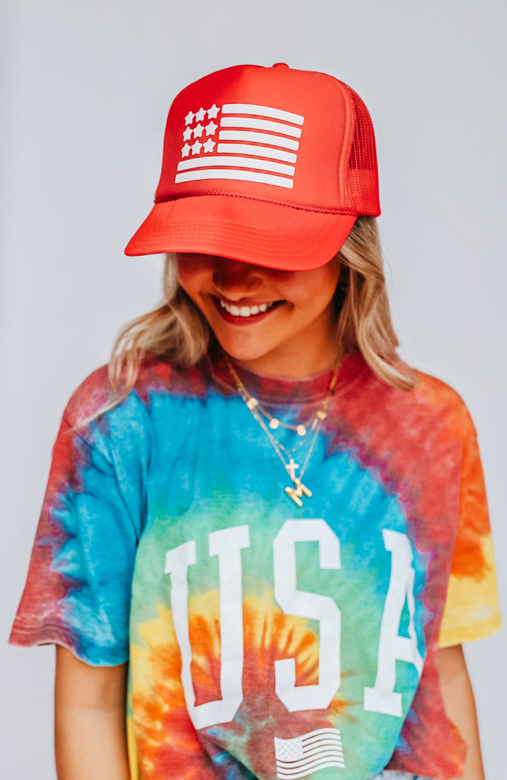 Flag Red Trucker Hat