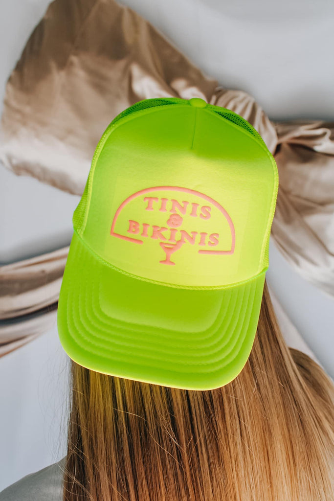 Tinis & Bikinis Neon Yellow Trucker Hat