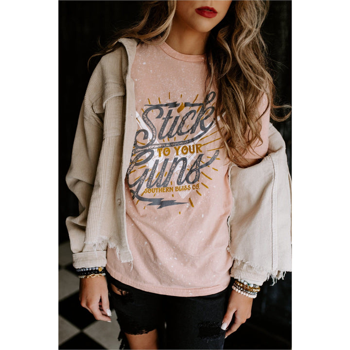 Stick to your Guns Bleached Peach Tee