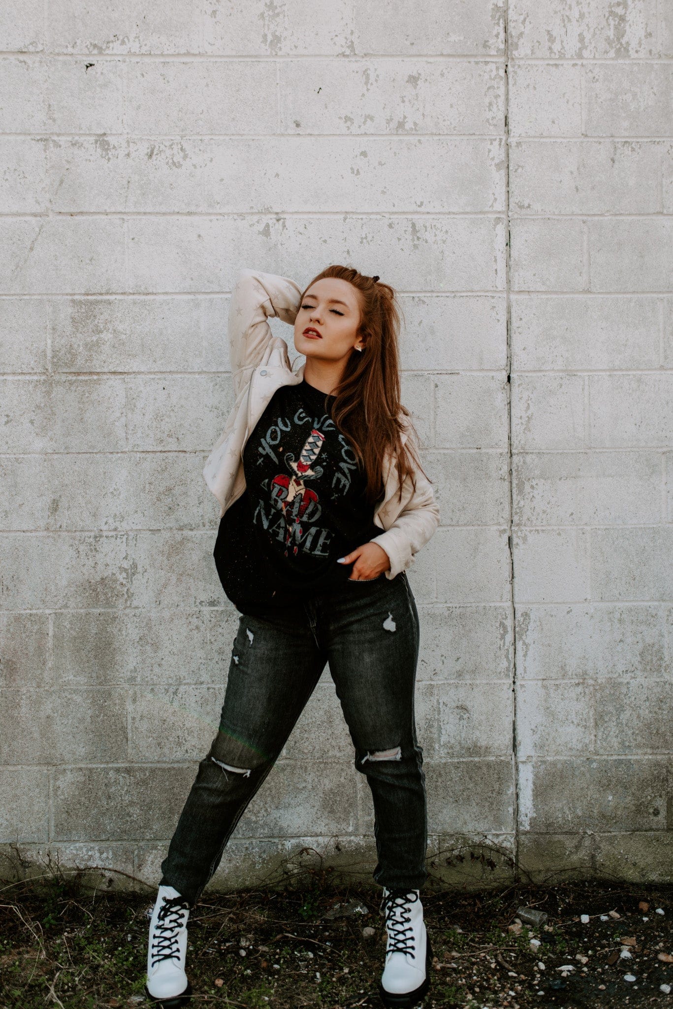 A Bad Name Black Bleached Tee – Southern Bliss Company