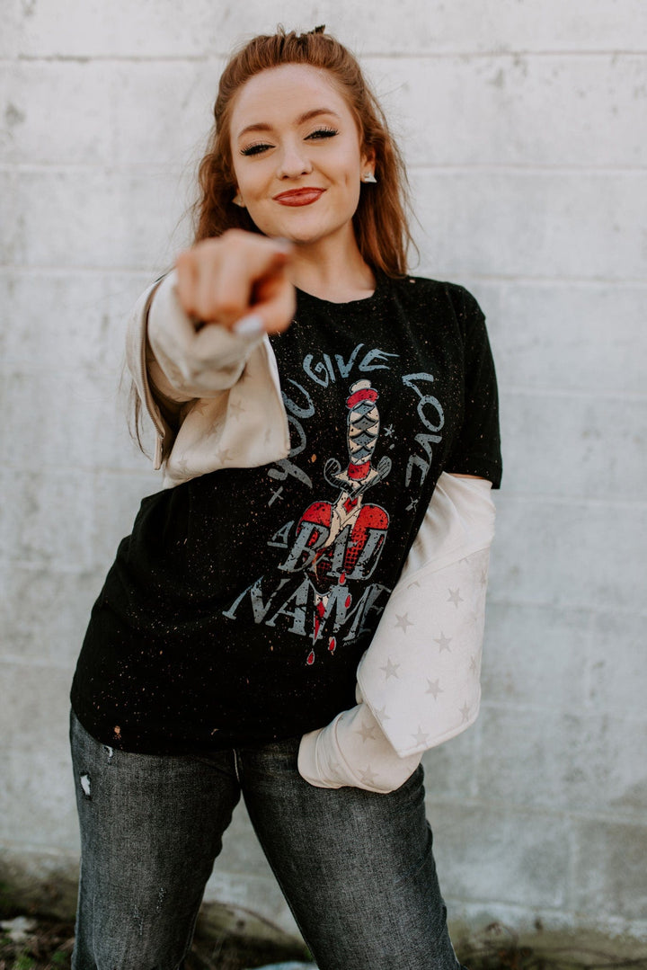 A Bad Name Black Bleached Tee