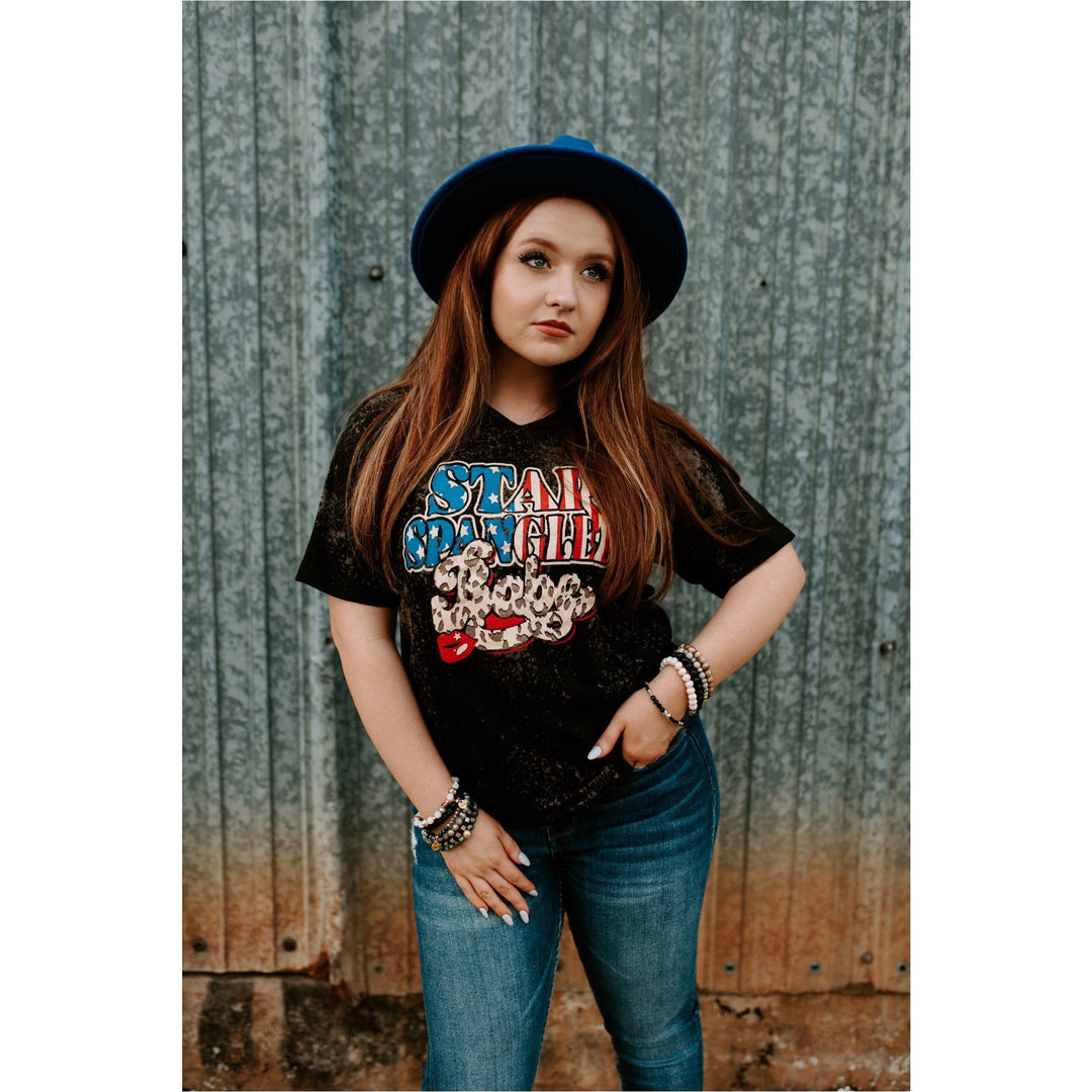 Star Spangled Babe V-Neck Tee