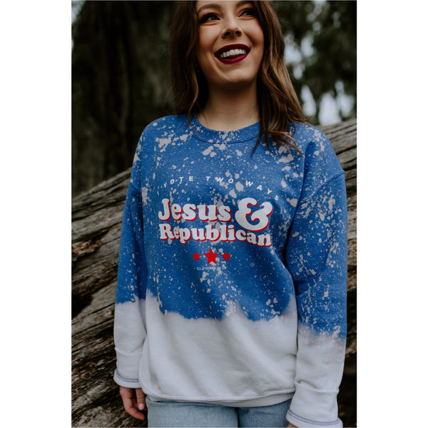 Jesus & Republican Bleached Sweatshirt