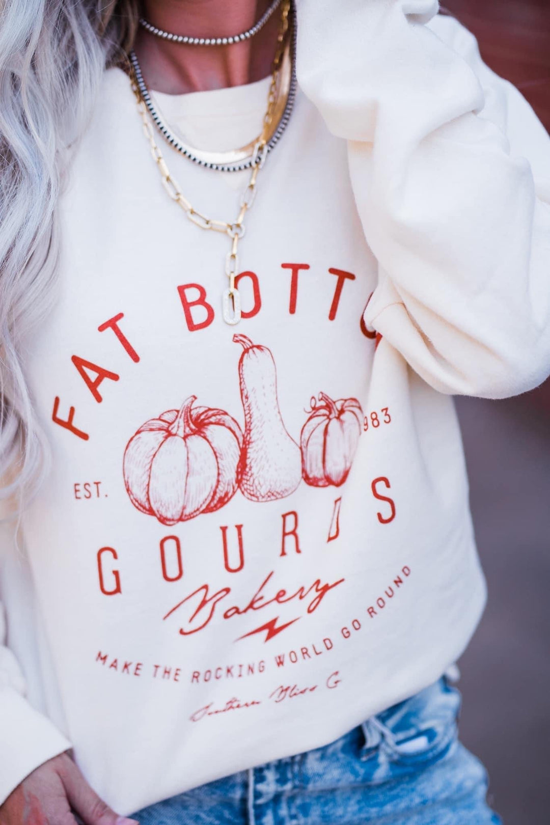 Fat Bottom Gourds Cream Sweatshirt