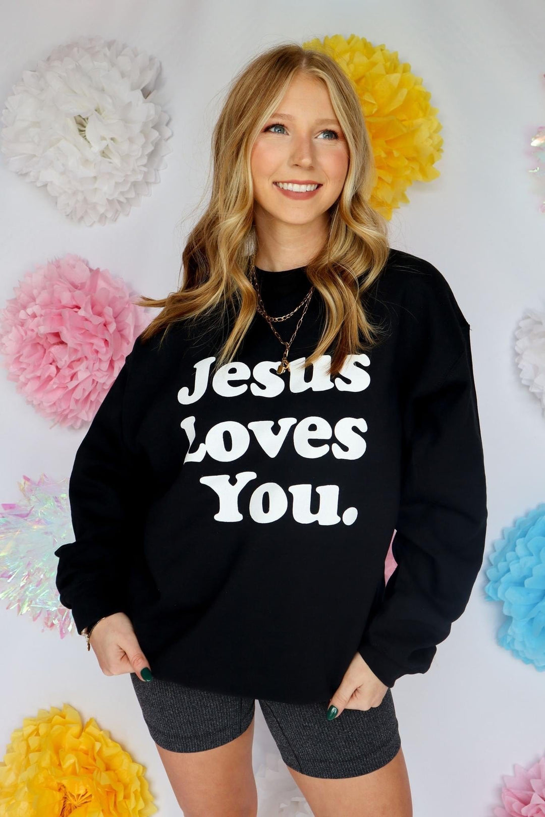 Jesus Loves You Black Sweatshirt