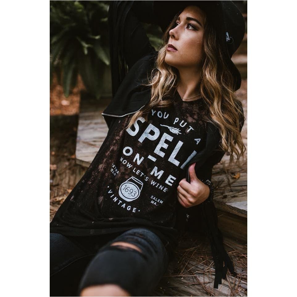 You Put a Spell On Me Bleached V-Neck