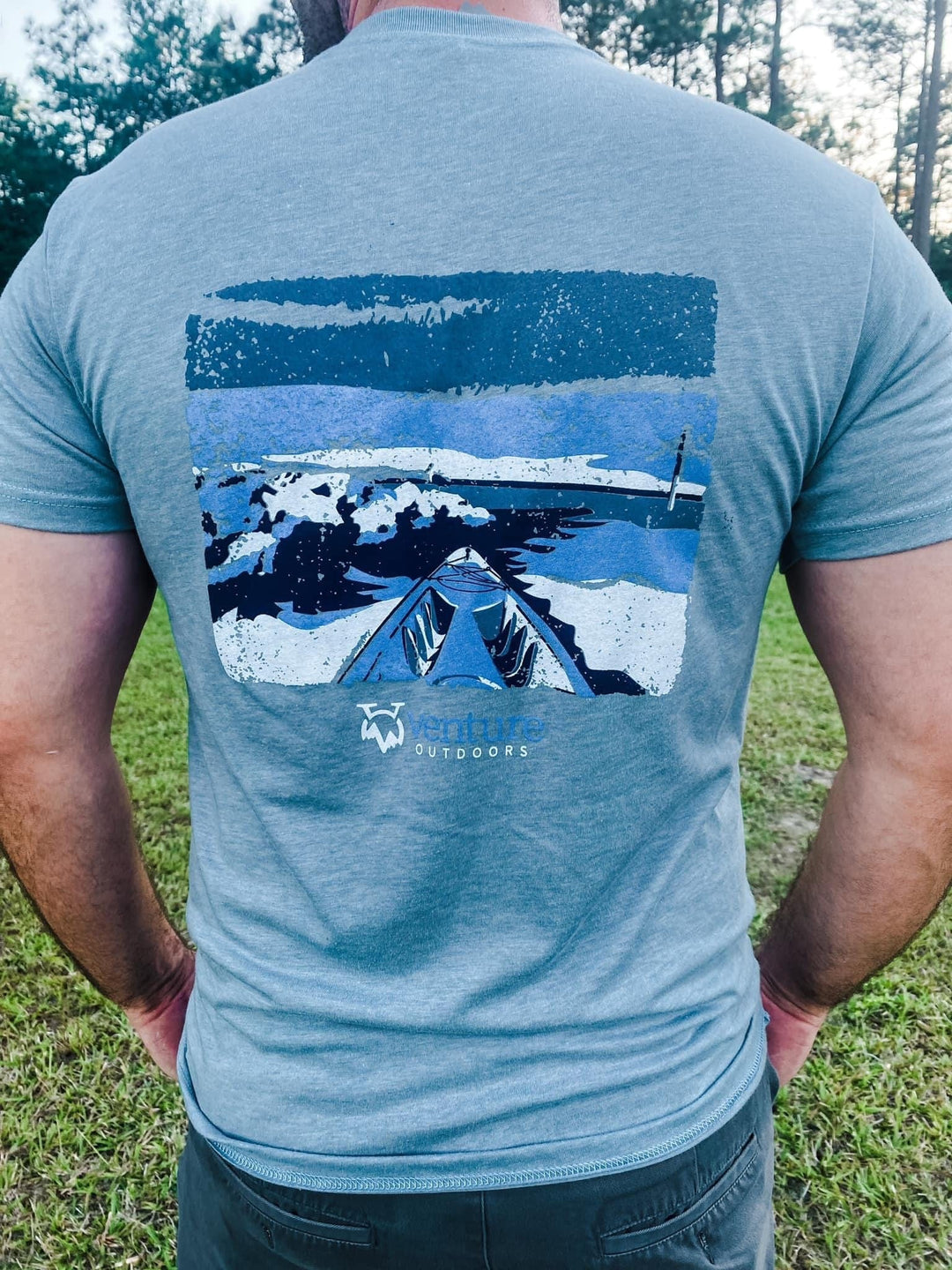 VENTURE MEN'S - Canoe Blue Tee