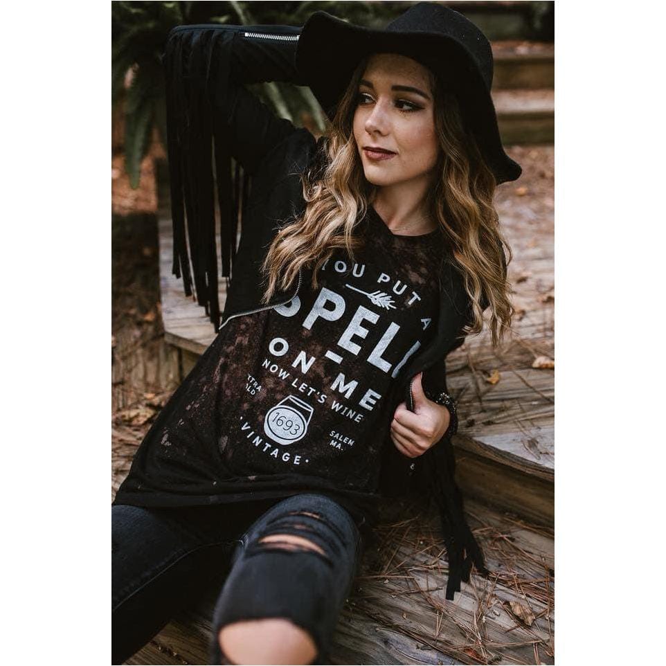 You Put a Spell On Me Bleached V-Neck