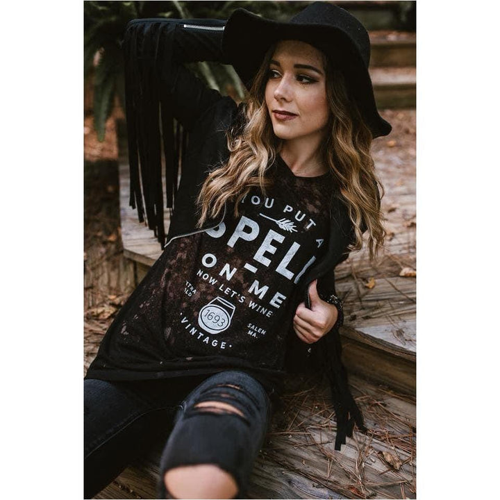 You Put a Spell On Me Bleached V-Neck