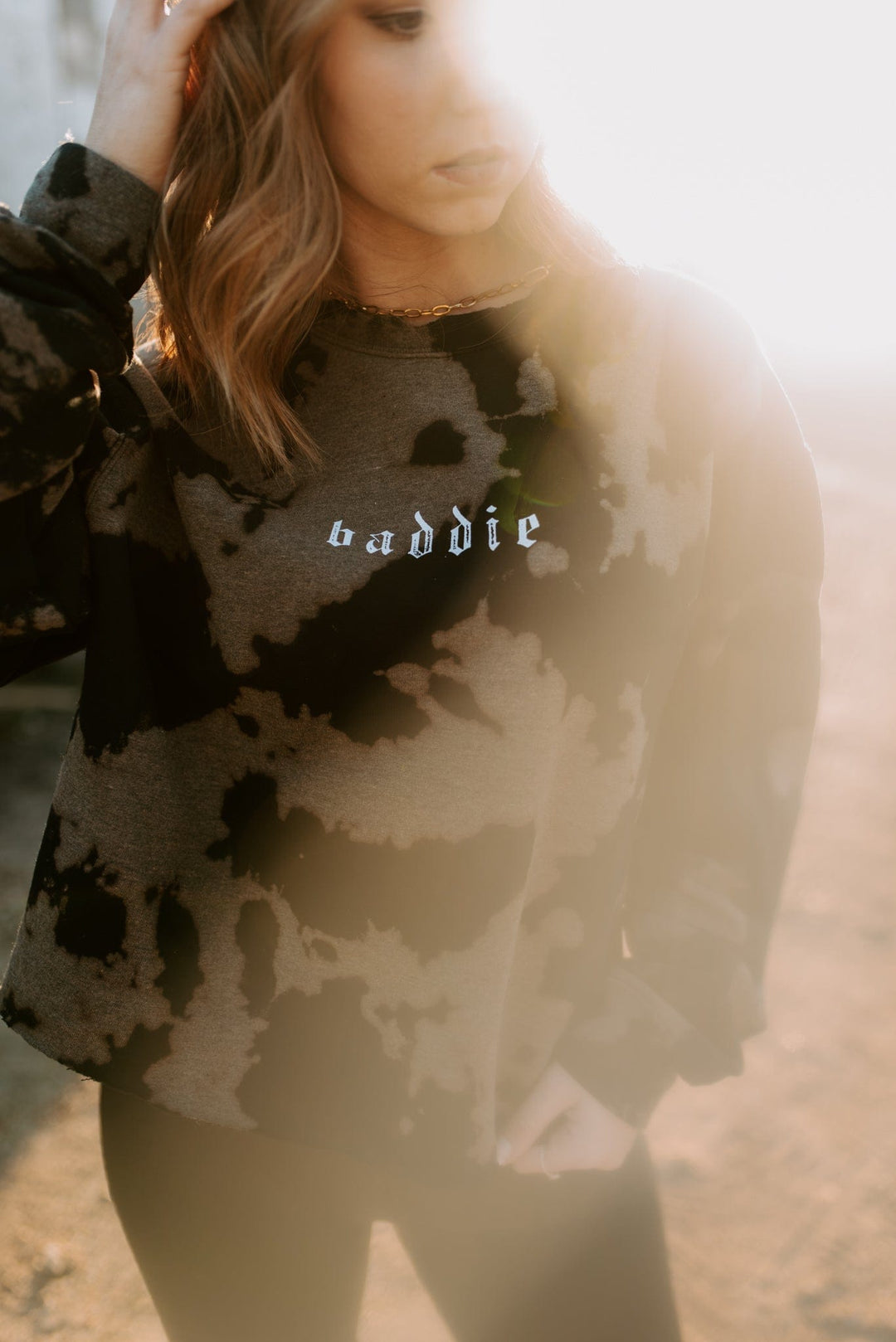 Baddie Black Bomba Cut Sweatshirt