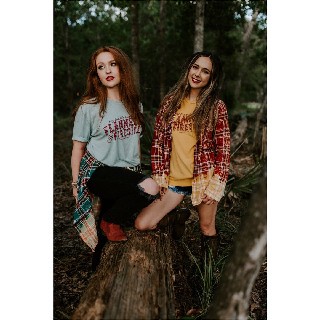 Flannels and Fireside Teal Tee