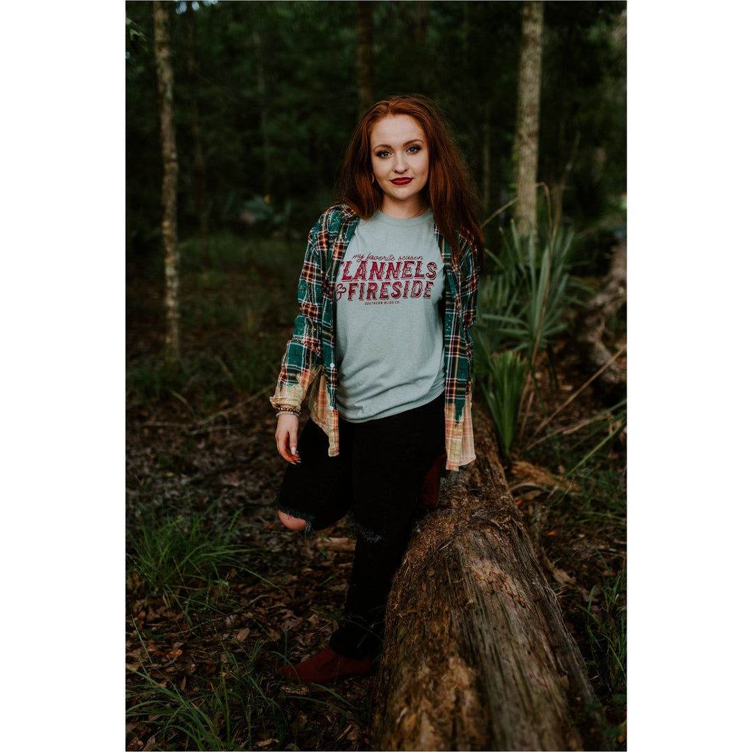 Flannels and Fireside Teal Tee