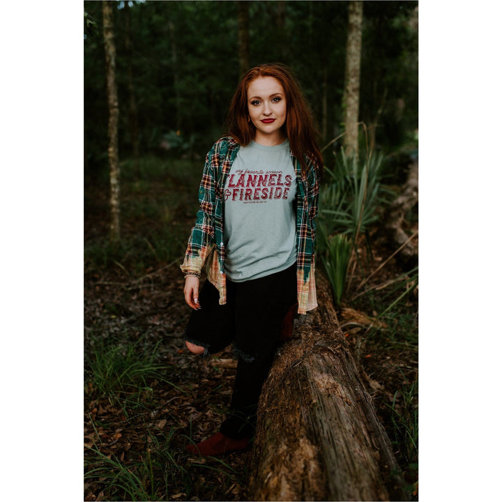 Flannels and Fireside Teal Tee