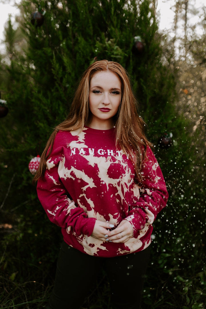 Naughty Nice Reversible Red Bomba Sweatshirt