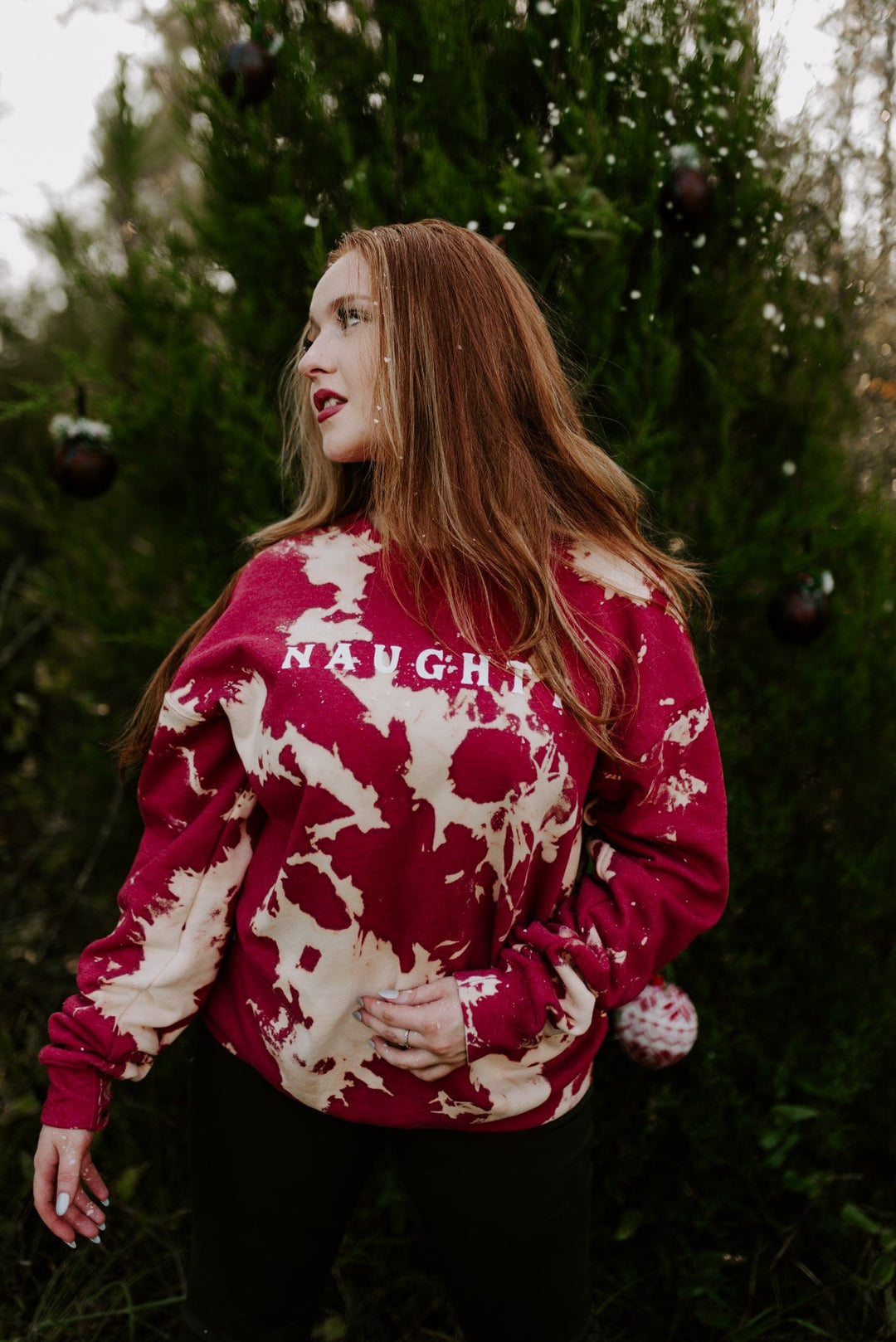 Naughty Nice Reversible Red Bomba Sweatshirt