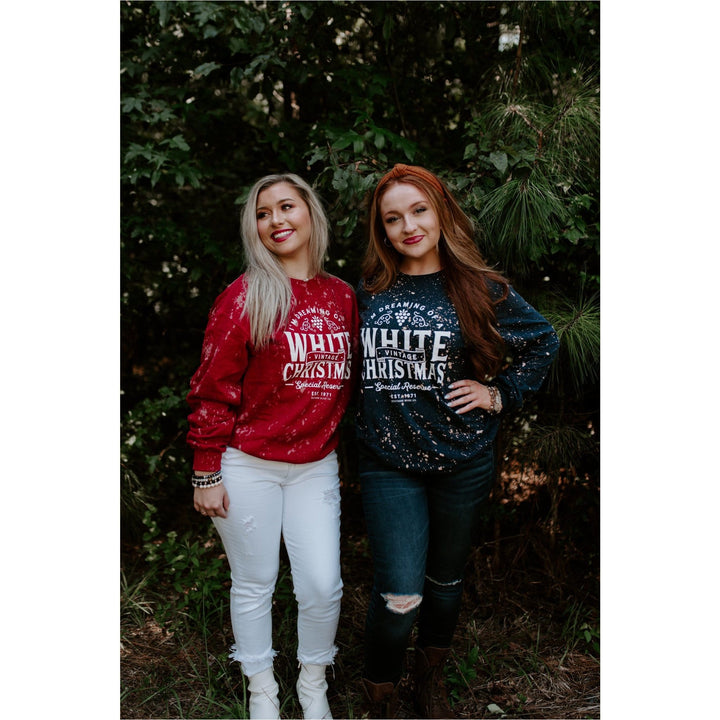 White Christmas Cherry Bleached Sweatshirt