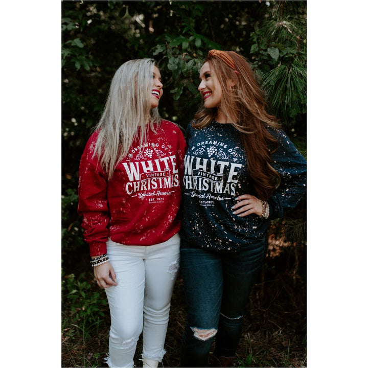 White Christmas Cherry Bleached Sweatshirt