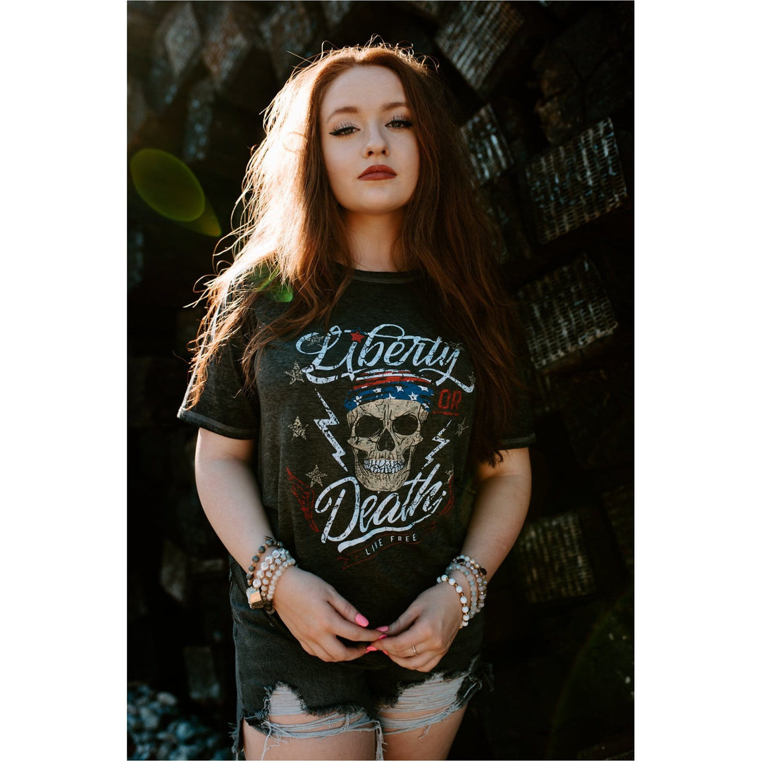 Liberty or Death Acid Wash Tee