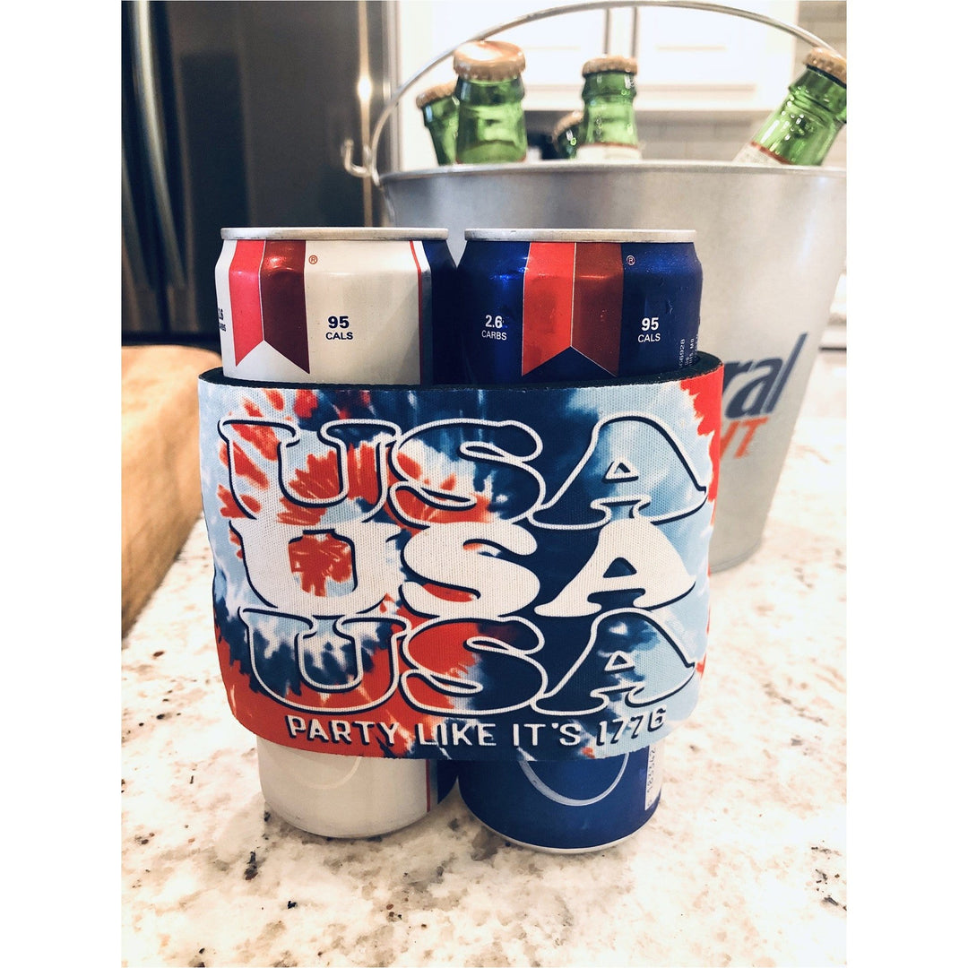 USA Tie Dye Slap Wrap Koozie