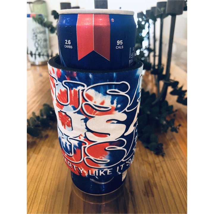 USA Tie Dye Slap Wrap Koozie