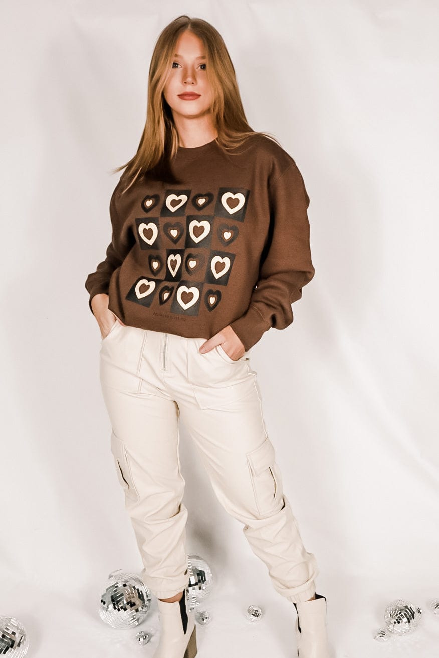 Lots of Love Brown Sweatshirt