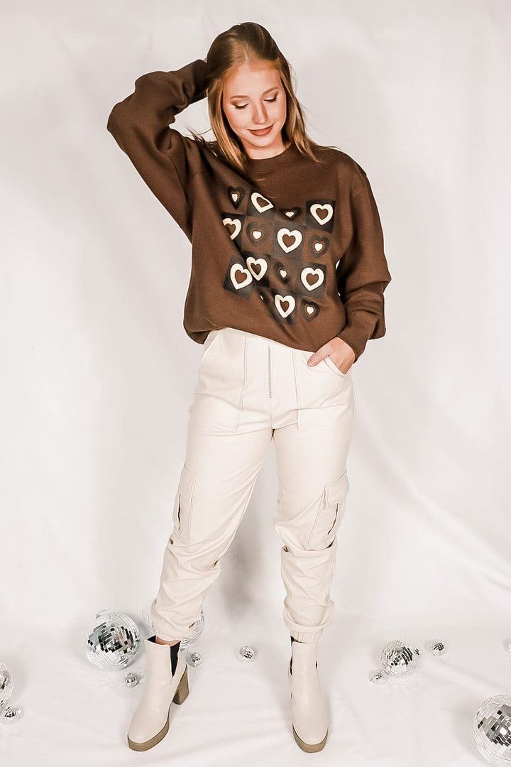 Lots of Love Brown Sweatshirt